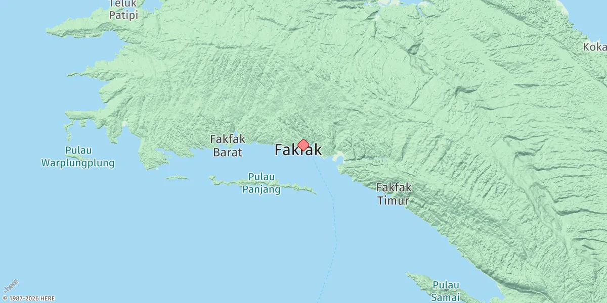 Map preview for Fakfak
