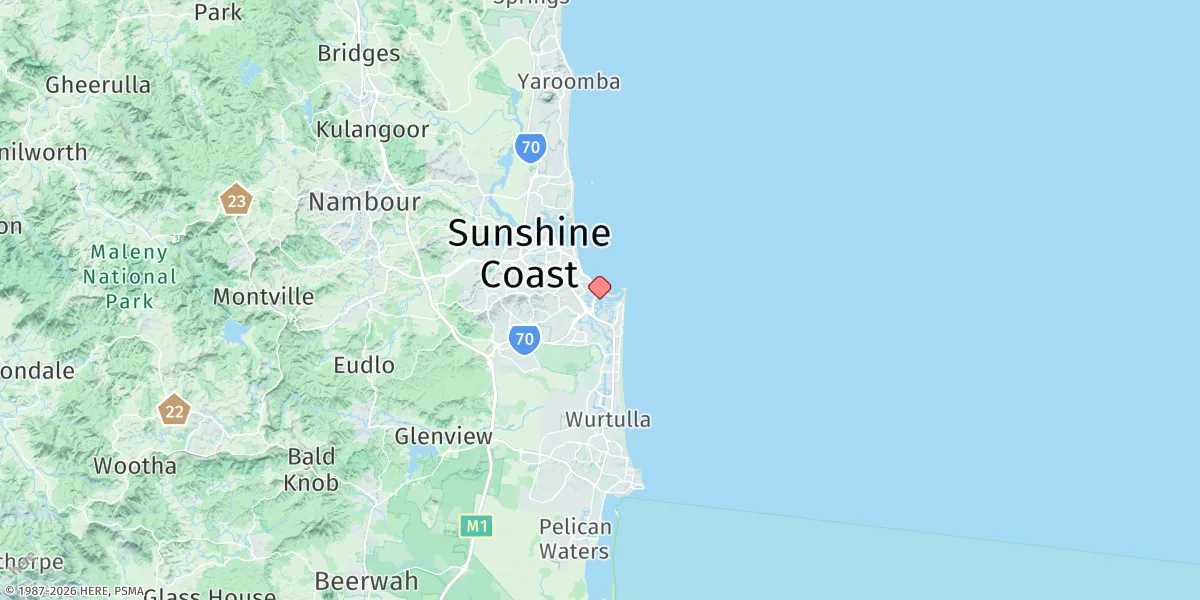 Map preview for Mooloolaba
