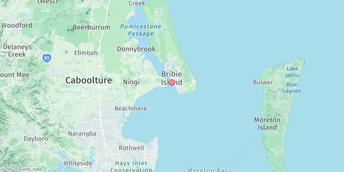 Map preview for Bribie Island, Bongaree