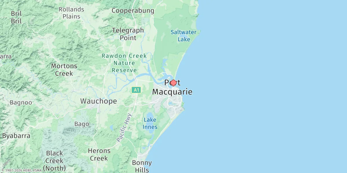 Map preview for Port Macquarie
