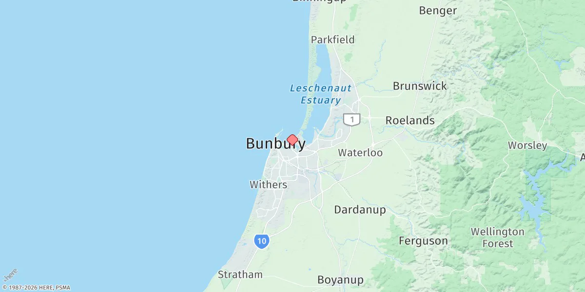 Map preview for Bunbury