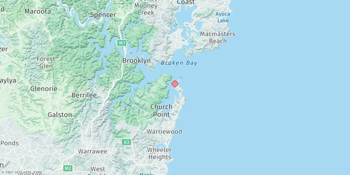 Map preview for Sand Point (Pittwater)