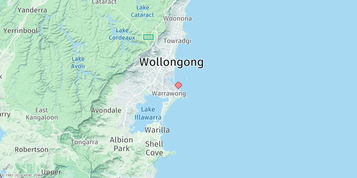 Map preview for Port Kembla