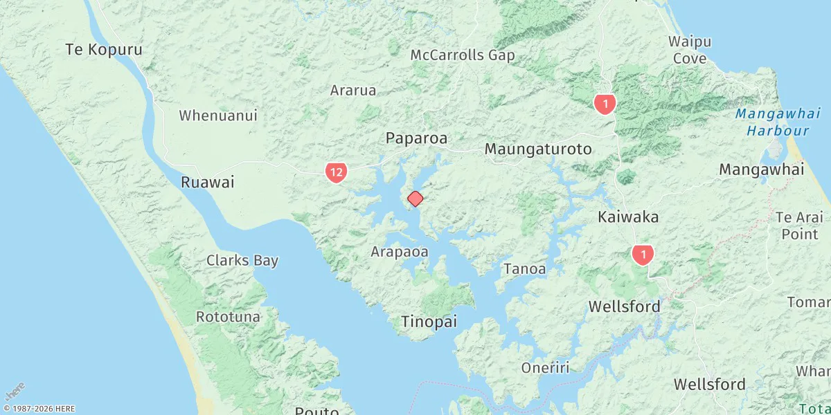 Map preview for Whakapirau