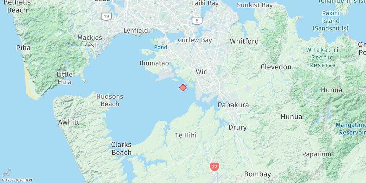 Map preview for Papakura Channel - Lpg Terminal