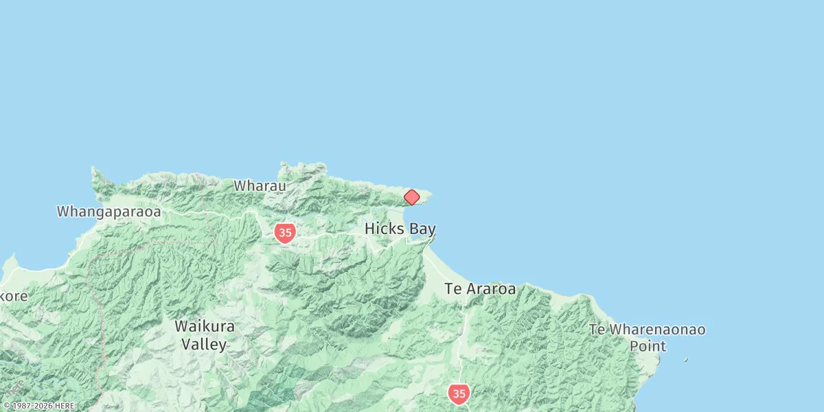 Map preview for Hicks Bay