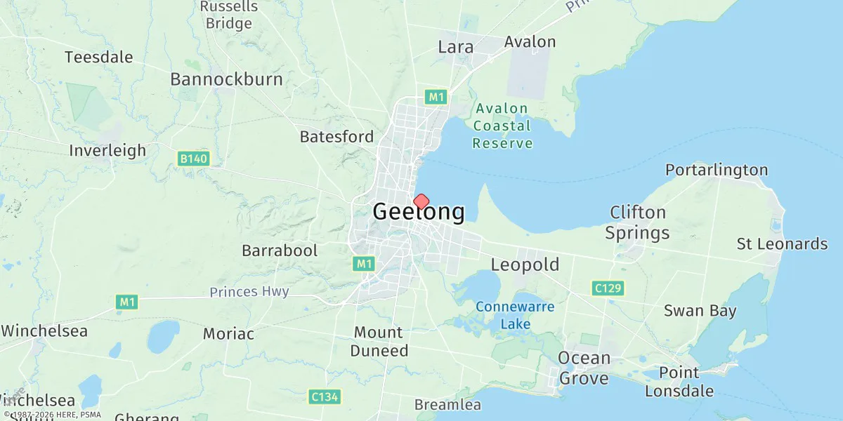 Map preview for Geelong