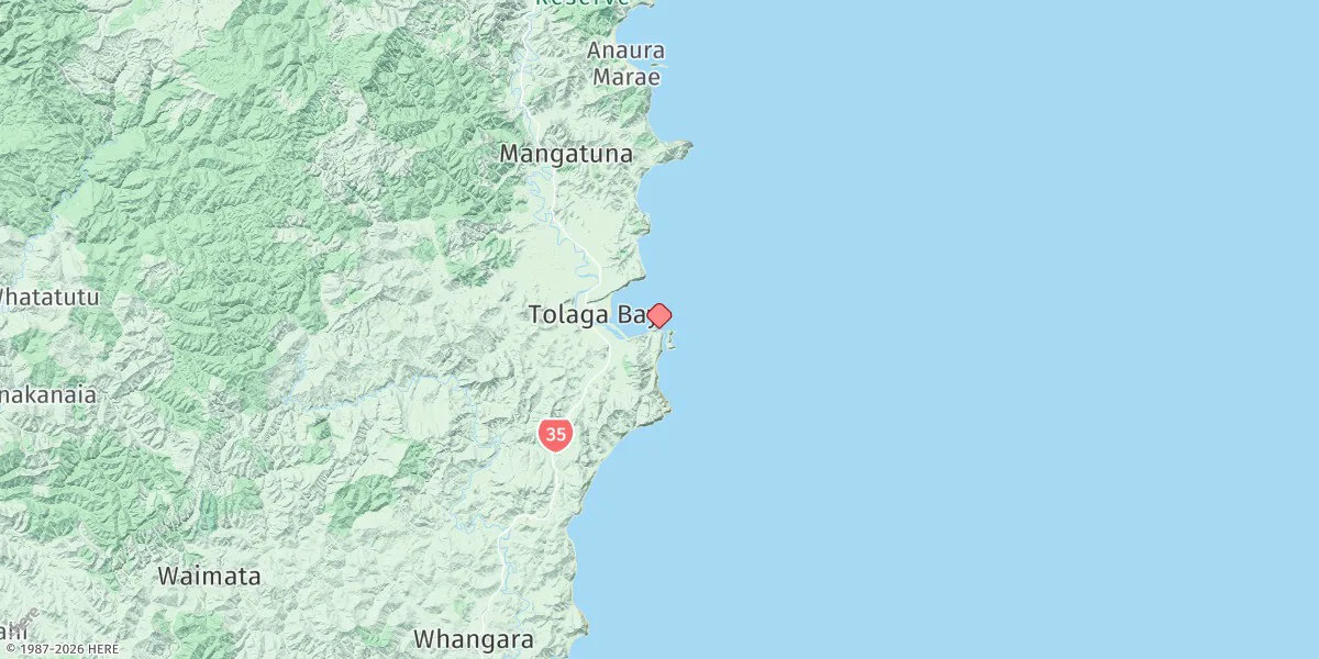 Map preview for Tolaga Bay - Cooks Cove