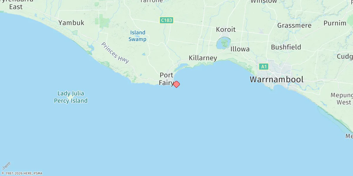 Map preview for Port Fairy