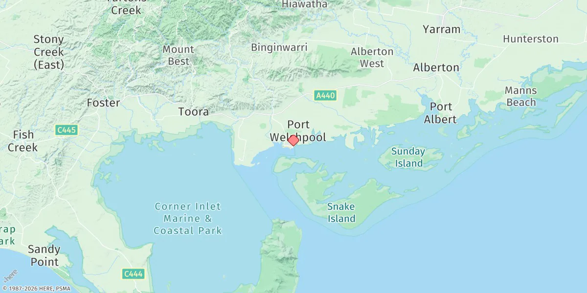 Map preview for Port Welshpool Pier
