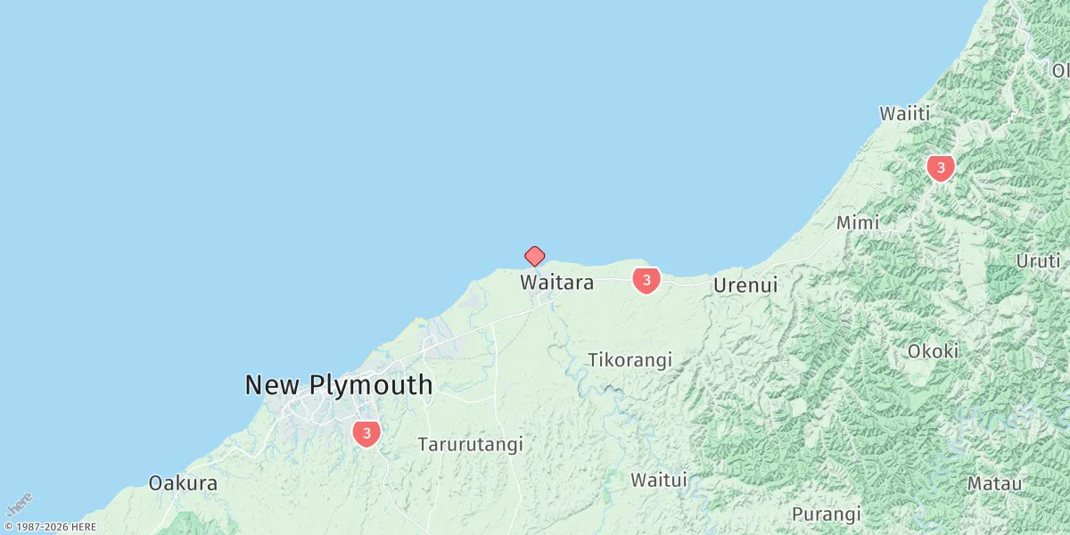 Map preview for Waitara River Entrance