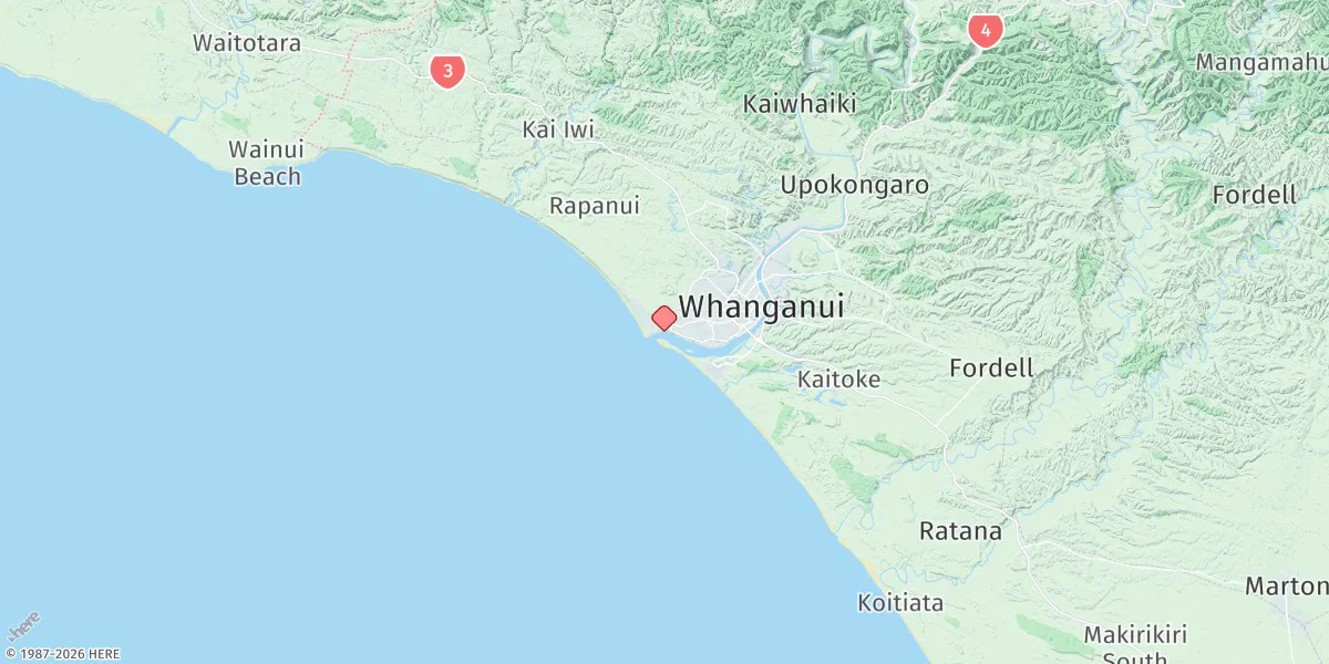 Map preview for Whanganui River Entrance