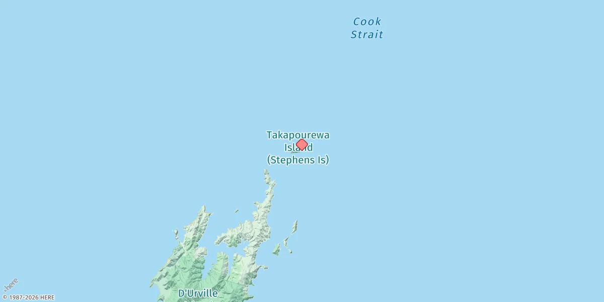 Map preview for Stephens Island (Takapourewa)