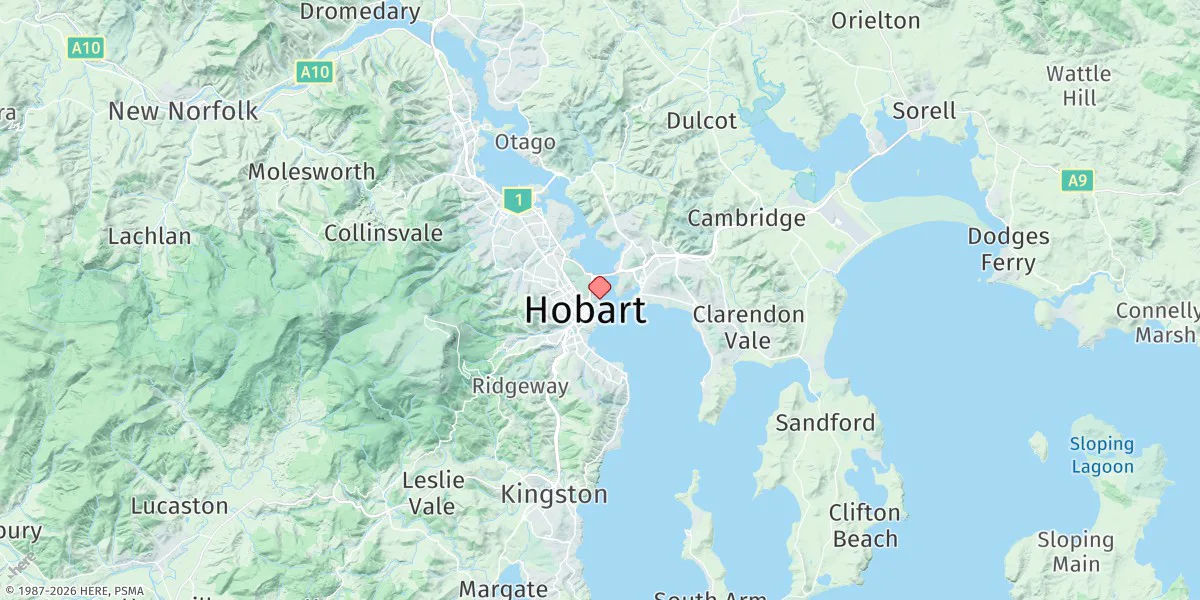 Map preview for Hobart
