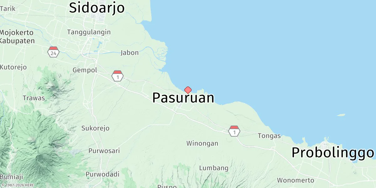 Map preview for Pasuruan