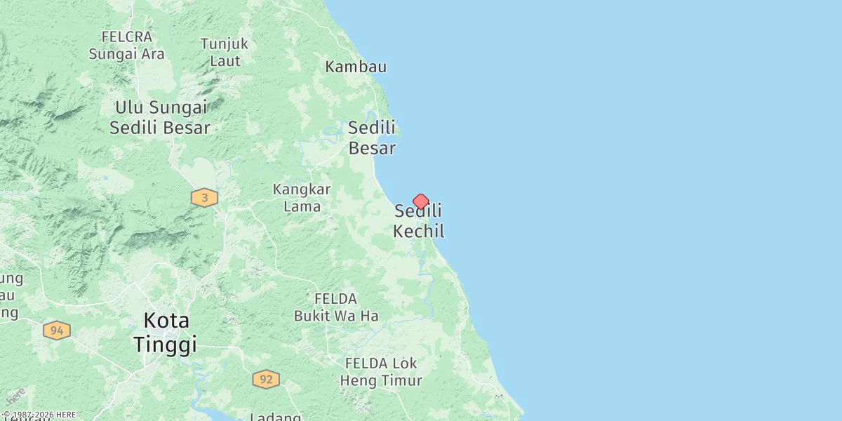 Map preview for Tanjung Sedili Kechii