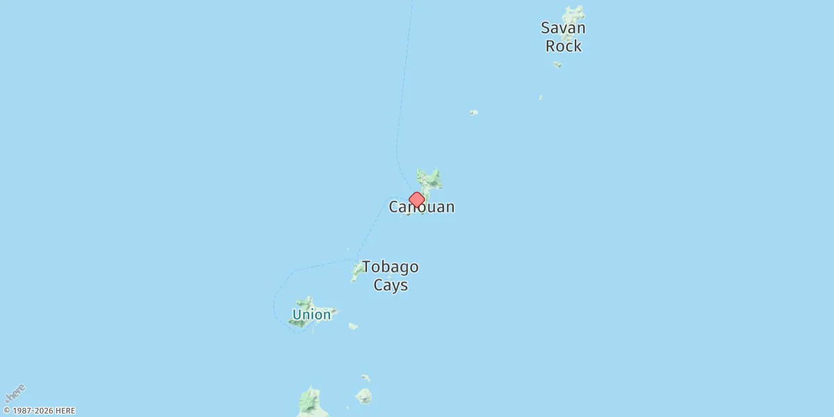 Map preview for Canouan (Charlestown Bay)