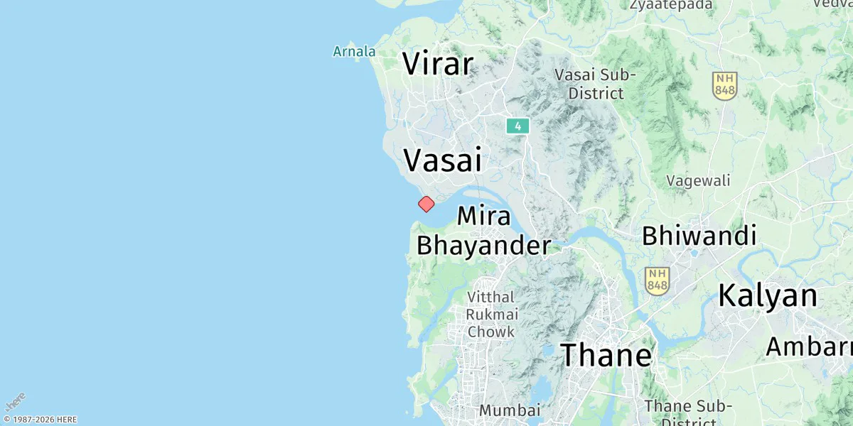 Map preview for Vasai (Bassein)
