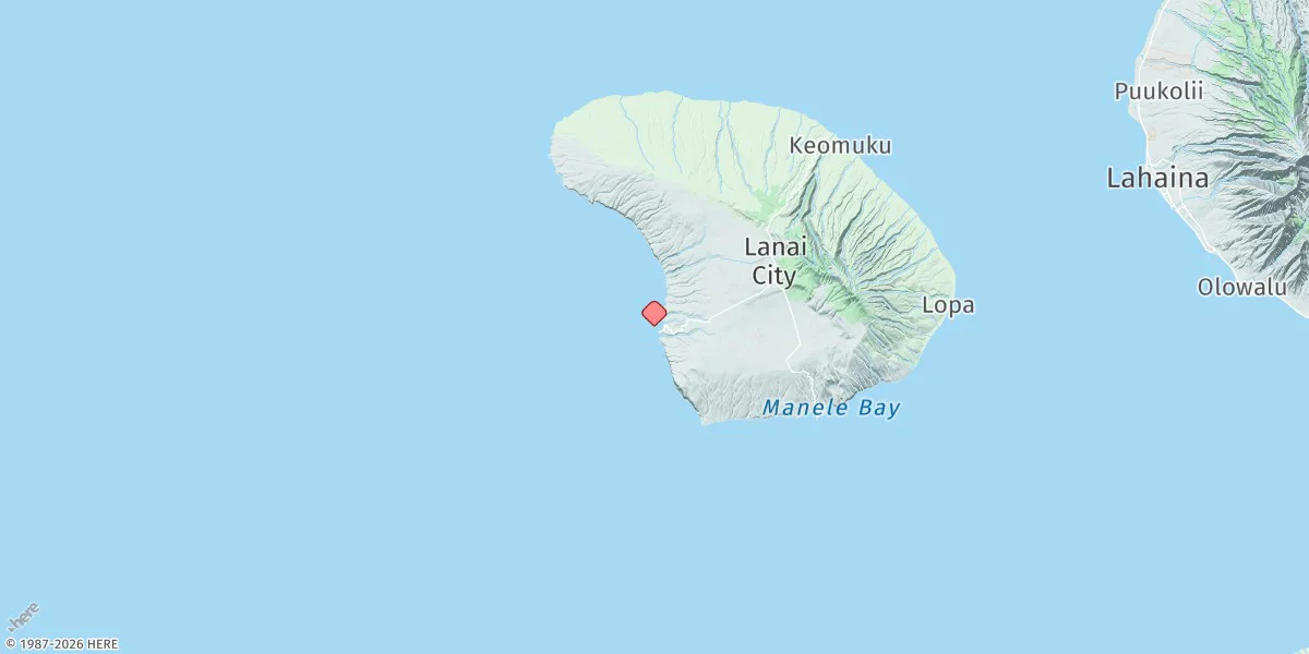 Map preview for Kaumalapau, Lanai Island