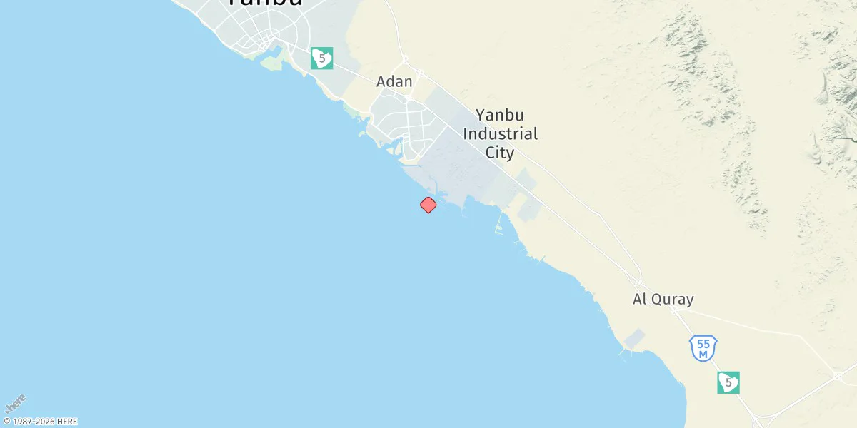 Map preview for Madinat Yanbu As Sinaiyah