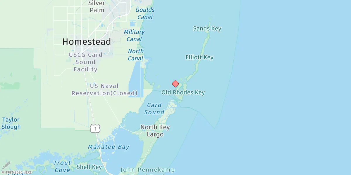 Map preview for Totten Key, West Side, Biscayne Bay
