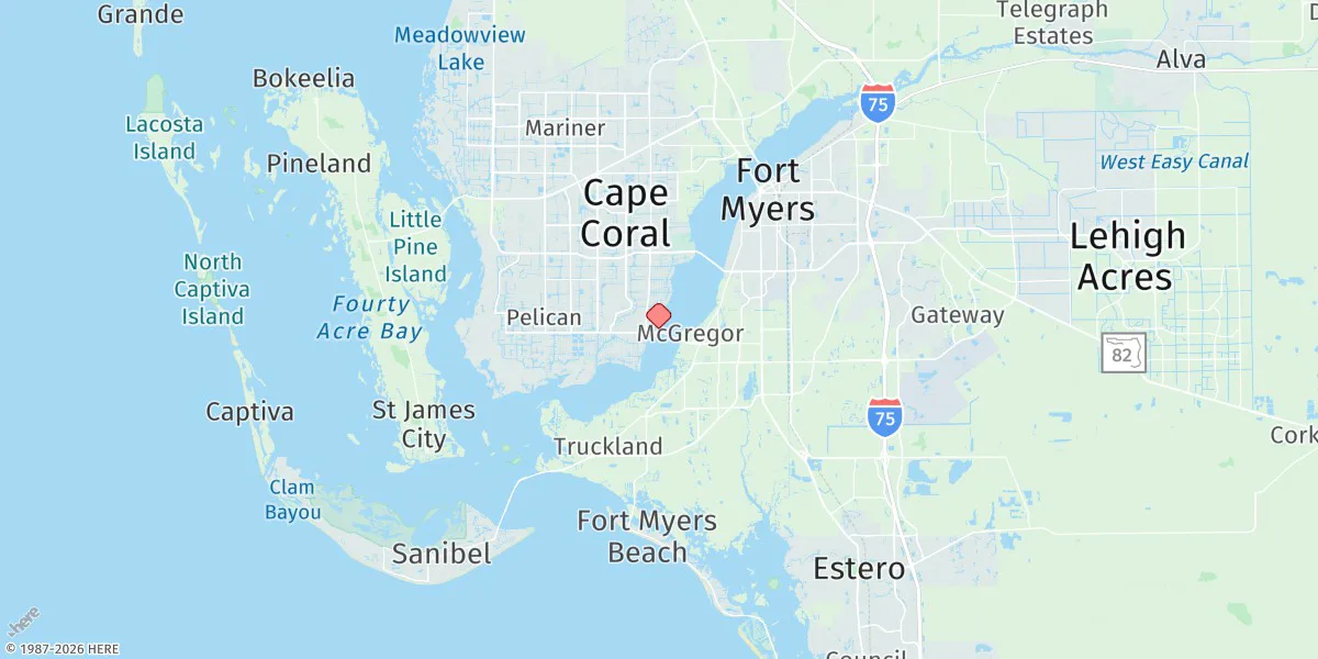 Map preview for Cape Coral Bridge