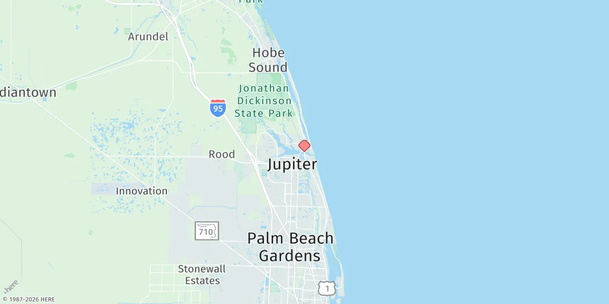 Map preview for Jupiter Inlet, U.s. Highway 1 Bridge