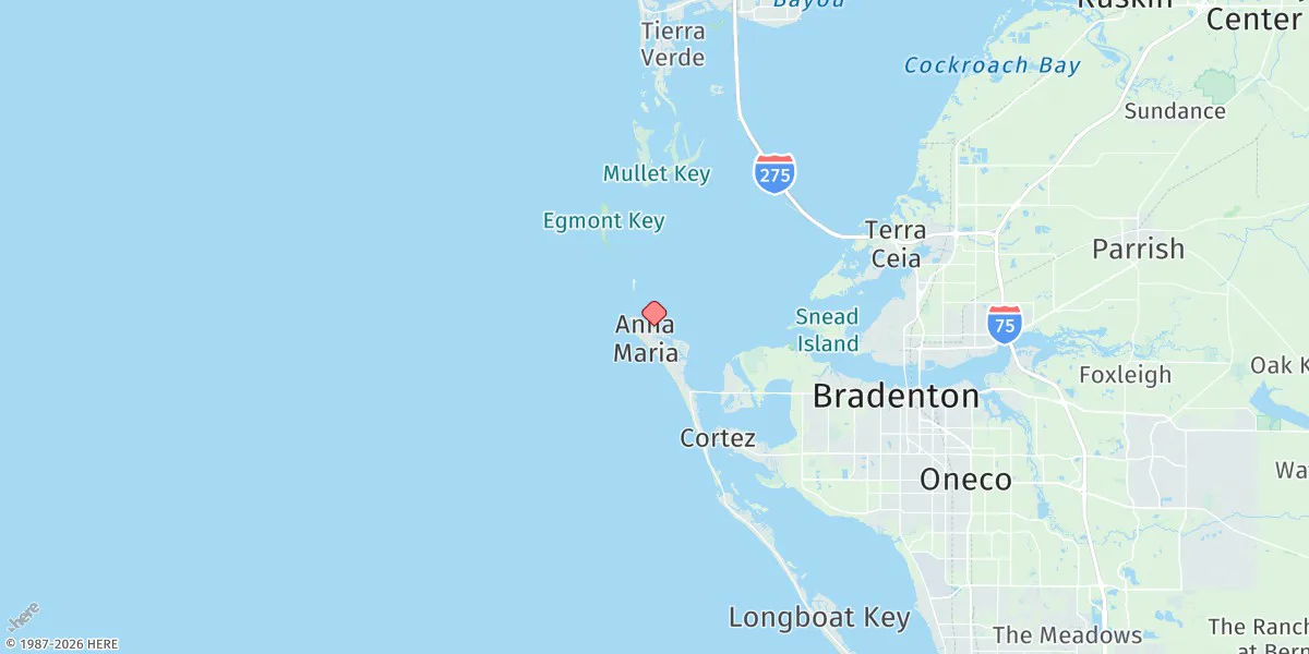 Map preview for Anna Maria Key, City Pier
