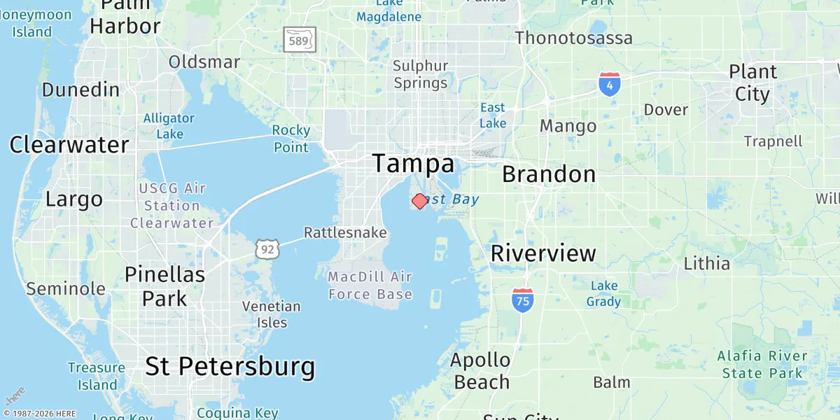 Map preview for Davis Island, Hillsborough Bay