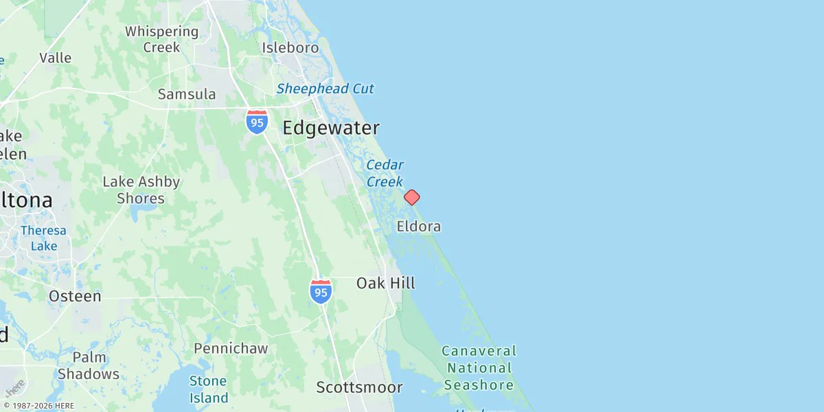 Map preview for Turtle Mound, Mosquito Lagoon