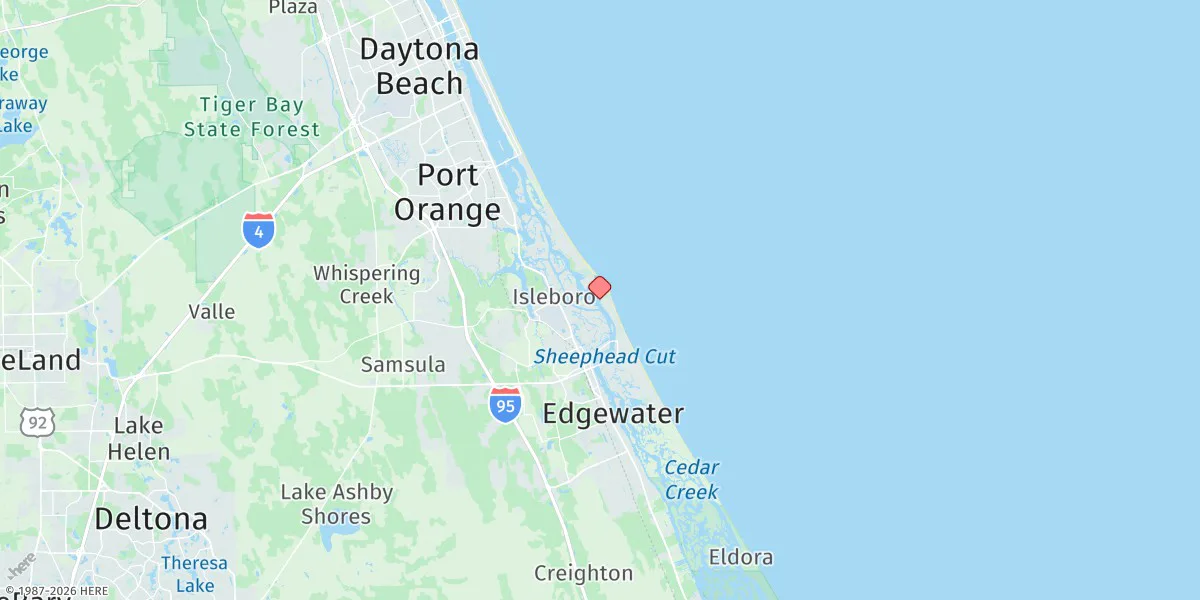 Map preview for Ponce De Leon Inlet