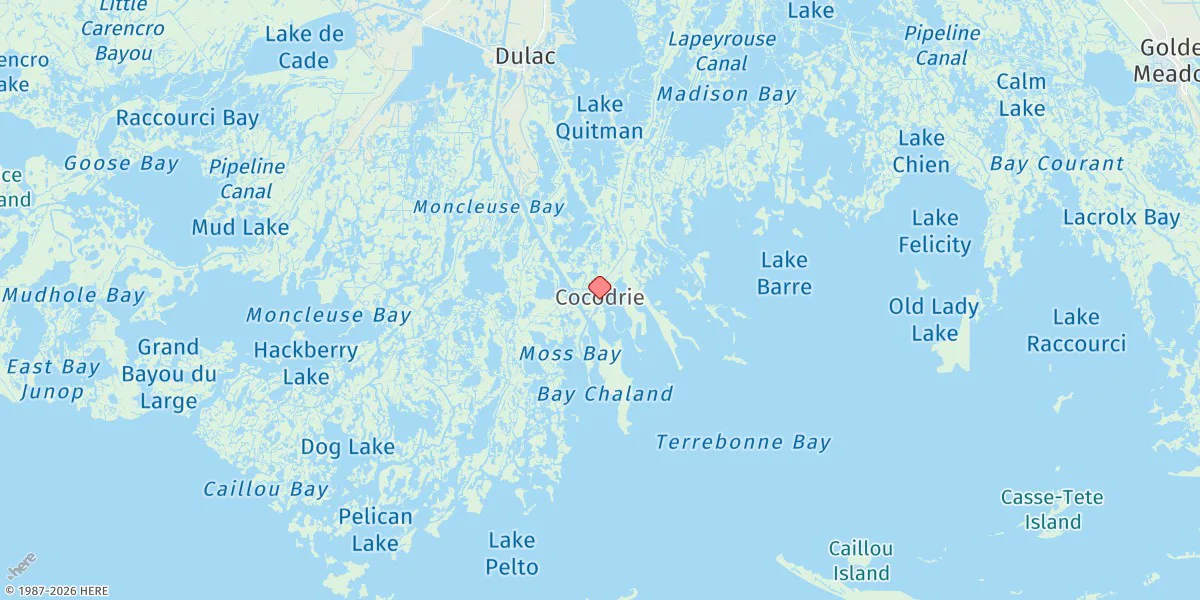 Map preview for Cocodrie, Terrebonne Bay