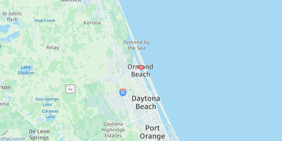 Map preview for Ormond Beach, Halifax River