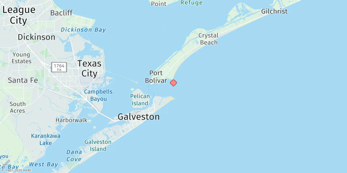 Map preview for Galveston Bay Entrance, North Jetty