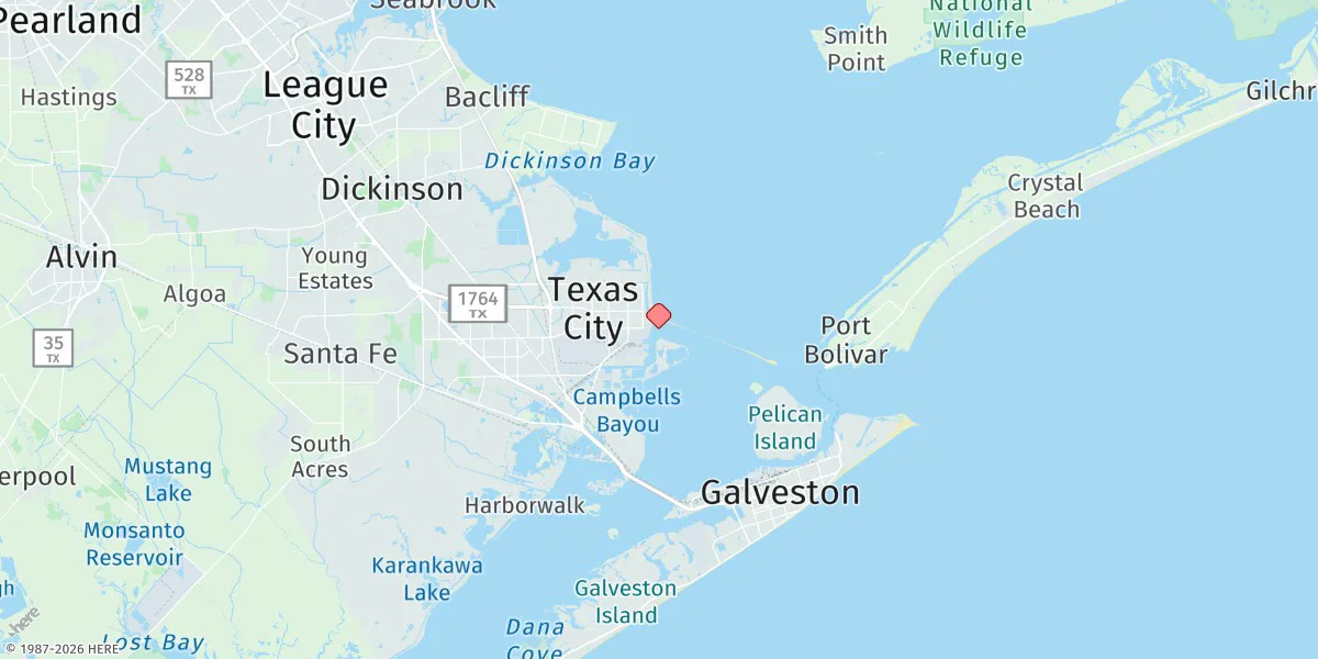 Map preview for Texas City, Turning Basin