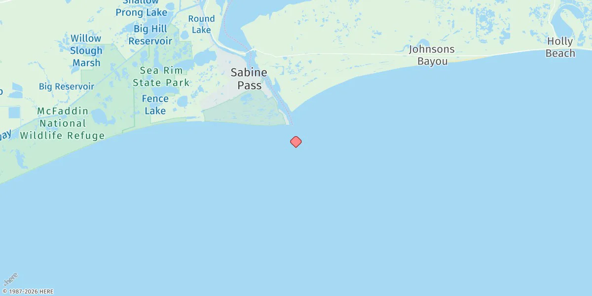 Map preview for Sabine Pass (Jetty), Texas