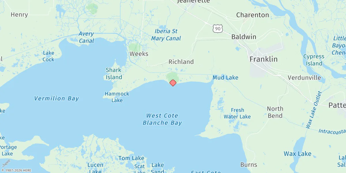 Map preview for Cote Blanche Island, West Cote Blanche Bay