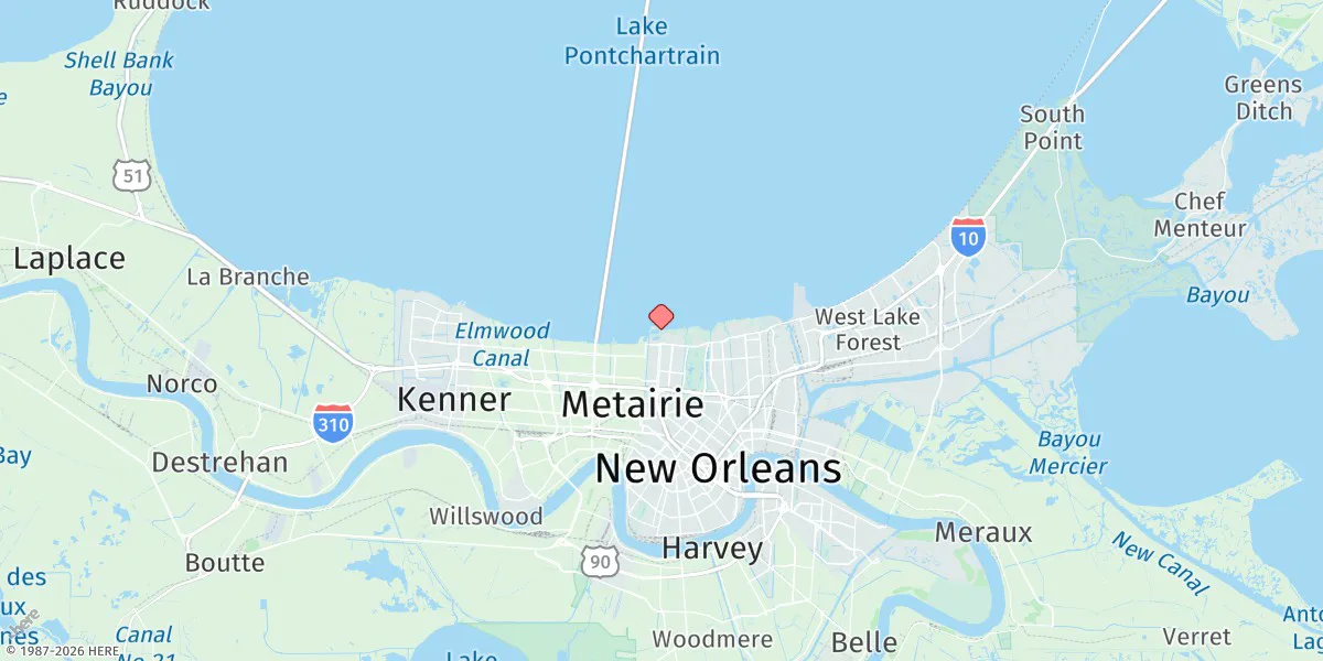 Map preview for New Canal Uscg Station, Lake Pontchartrain