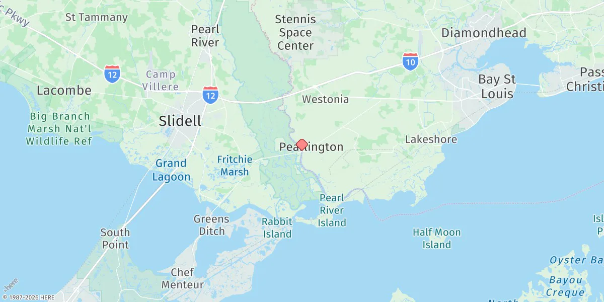 Map preview for Pearlington, Pearl River