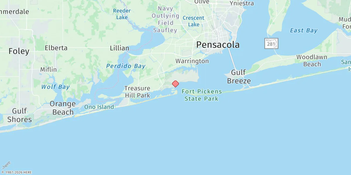 Map preview for Entrance, Pensacola Bay, Florida