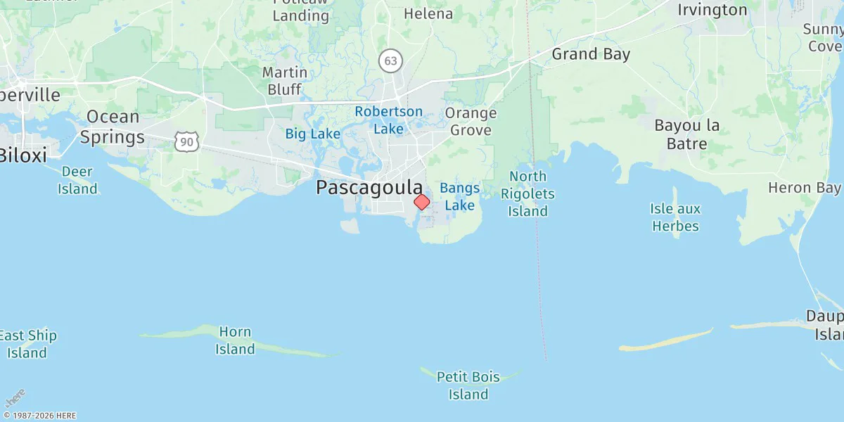 Map preview for Dock E, Port Of Pascagoula, Mississippi (Sub)