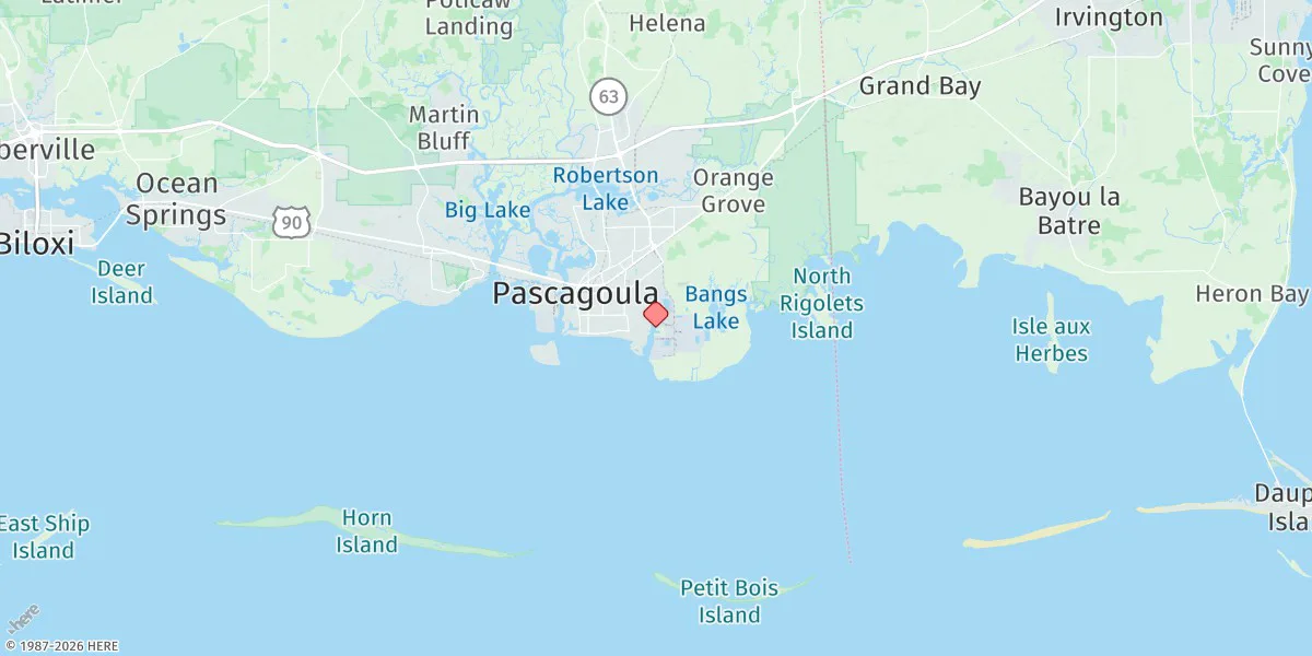 Map preview for Dock E, Port Of Pascagoula