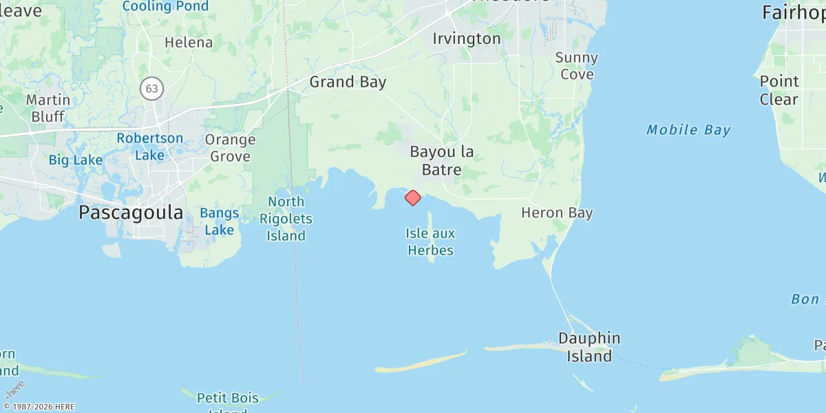 Map preview for Bayou La Batre, Mississippi Sound