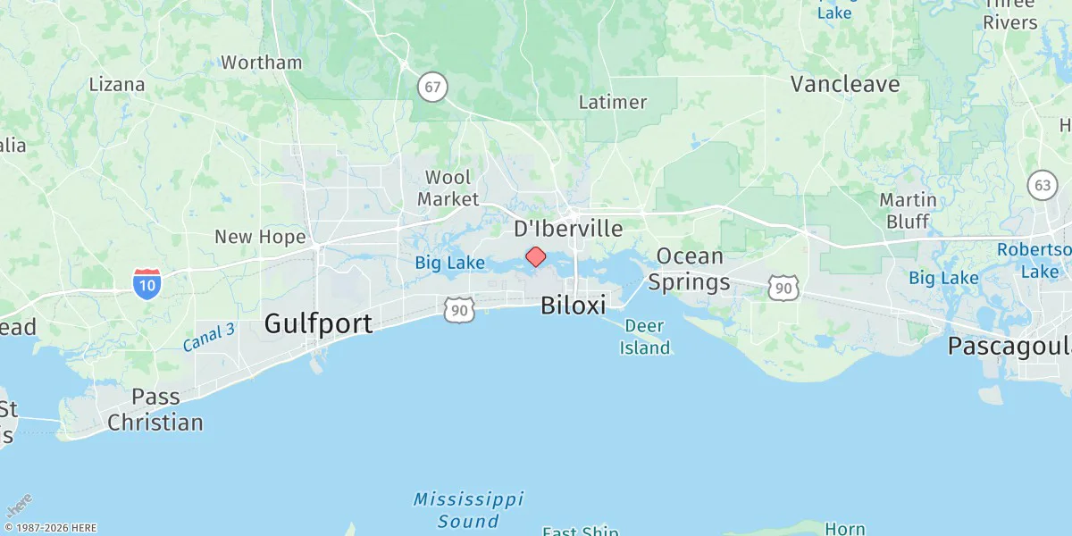 Map preview for Keesler Afb, Back Bay, Biloxi