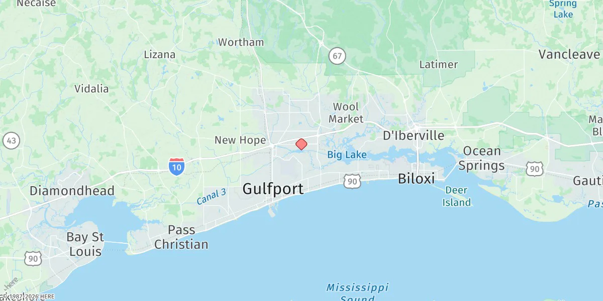 Map preview for Turkey Creek, Bernard Bayou