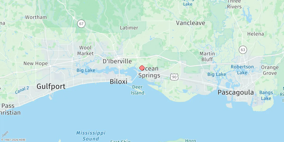 Map preview for Ocean Springs, Old Fort Bayou