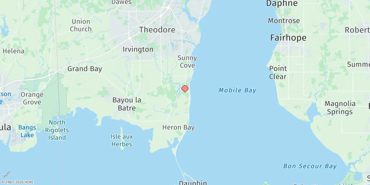 Map preview for Fowl River, Mobile Bay Entrance, Alabama