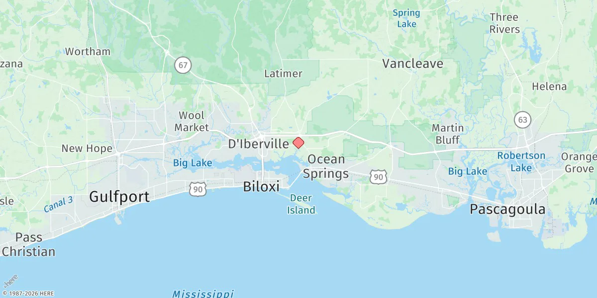 Map preview for Bayou Poito, Back Bay, Biloxi