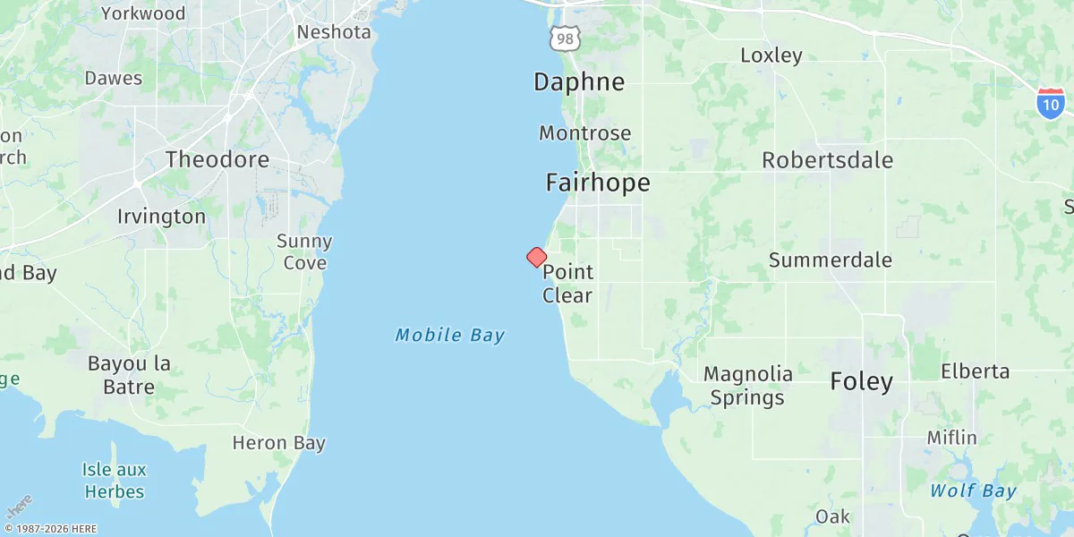 Map preview for Great Point Clear, Mobile Bay, Alabama