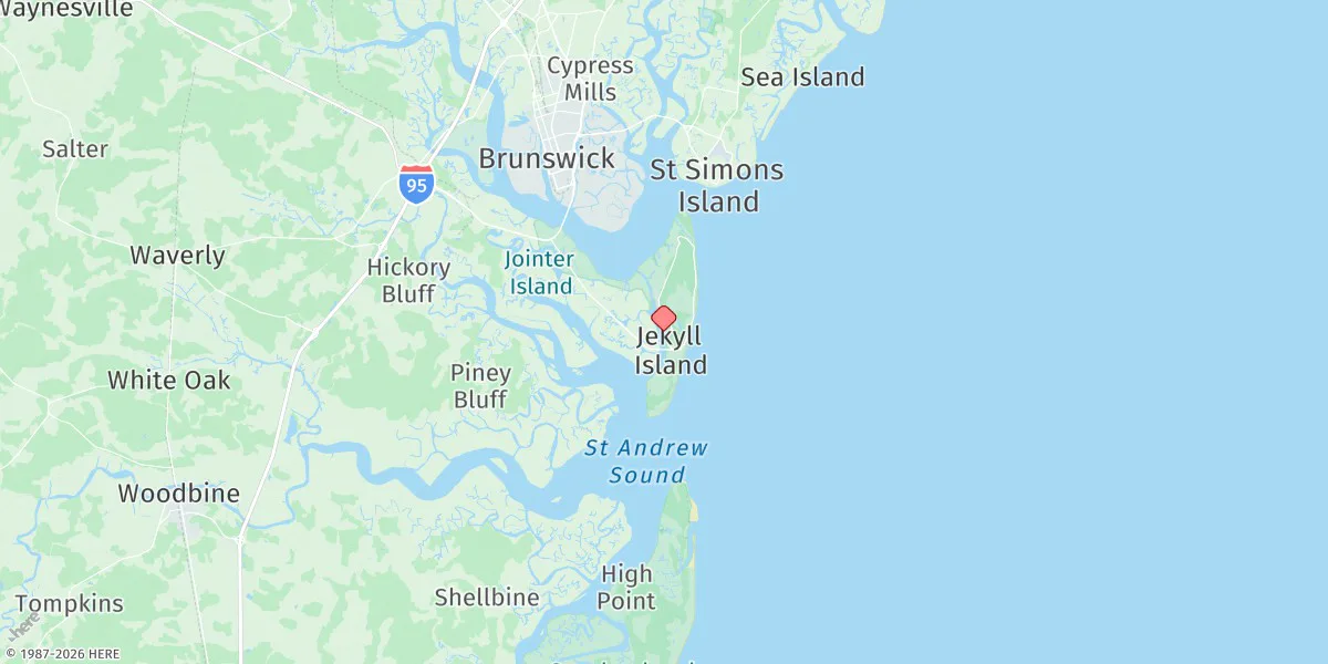 Map preview for Jekyll Island Marina, Jekyll Creek